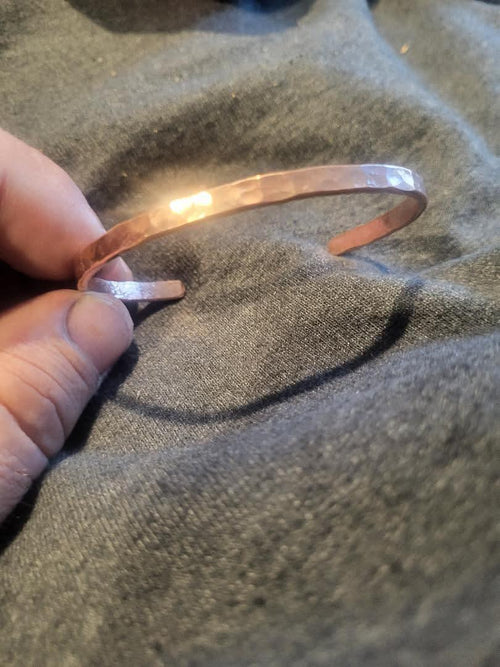 Hammered Copper Bracelet – Handmade Rustic Artisan Jewelry Sizes 5–8.5