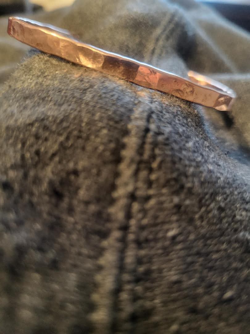 Hammered -Copper Bracelet and Ring Matching Set - $50