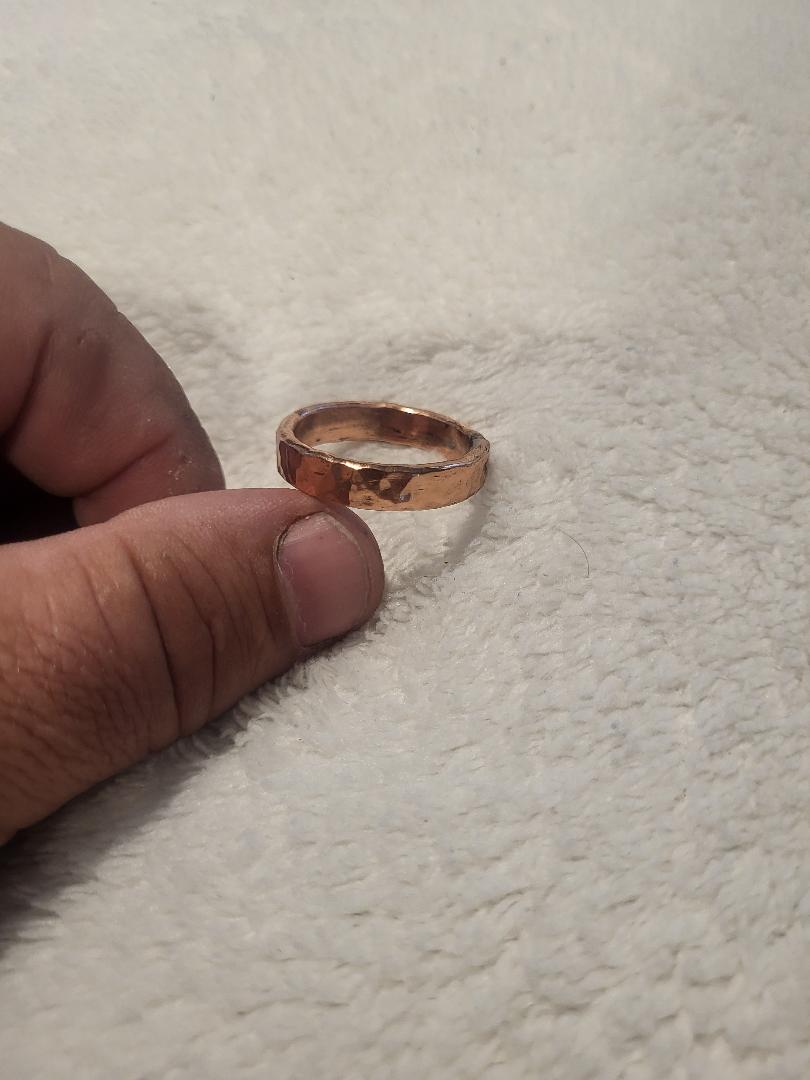 Hammered -Copper Bracelet and Ring Matching Set - $50