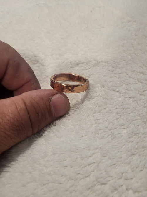 Hammered -Copper Bracelet and Ring Matching Set - $50
